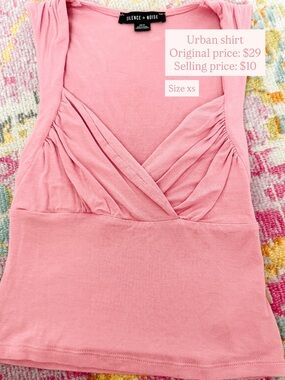 silence + noise dusty pink crossover V-neck tank